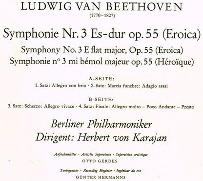 Ludwig van Beethoven - Berliner Philharmoniker • Herbert von Karajan : »Eroica« (LP, RP, GY7)