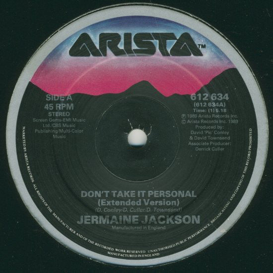 Jermaine Jackson : Don't Take It Personal (12")