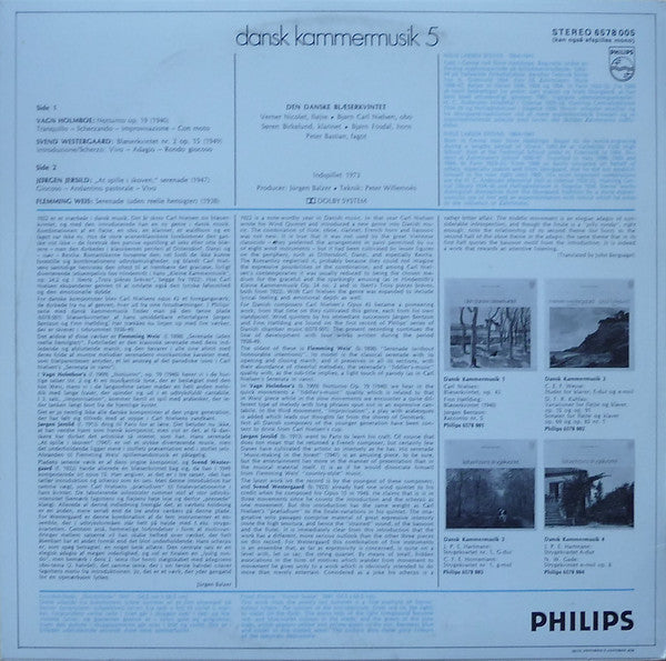 Vagn Holmboe, Svend Westergaard, Jørgen Jersild, Flemming Weis / Den Danske Blæserkvintet : Dansk Kammermusik 5 (LP, Album)