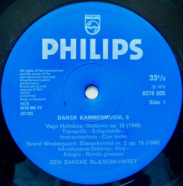 Vagn Holmboe, Svend Westergaard, Jørgen Jersild, Flemming Weis / Den Danske Blæserkvintet : Dansk Kammermusik 5 (LP, Album)