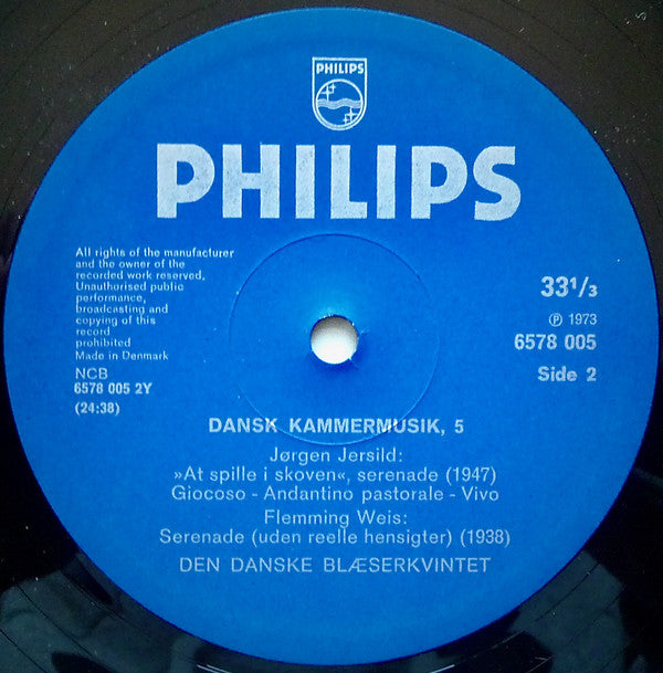 Vagn Holmboe, Svend Westergaard, Jørgen Jersild, Flemming Weis / Den Danske Blæserkvintet : Dansk Kammermusik 5 (LP, Album)