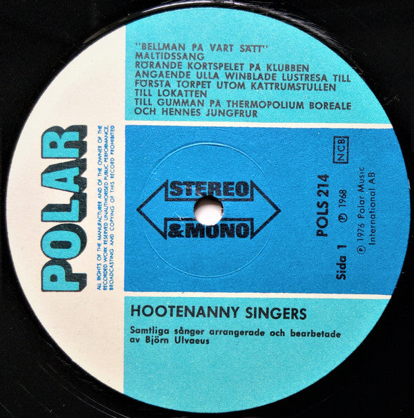 Hootenanny Singers : Bellman På Vårt Sätt - Ur Fredmans Epistlar & Sånger (LP, Album, RE)