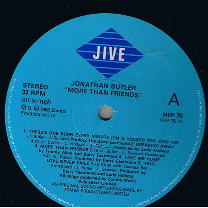 Jonathan Butler : More Than Friends (LP, Album)