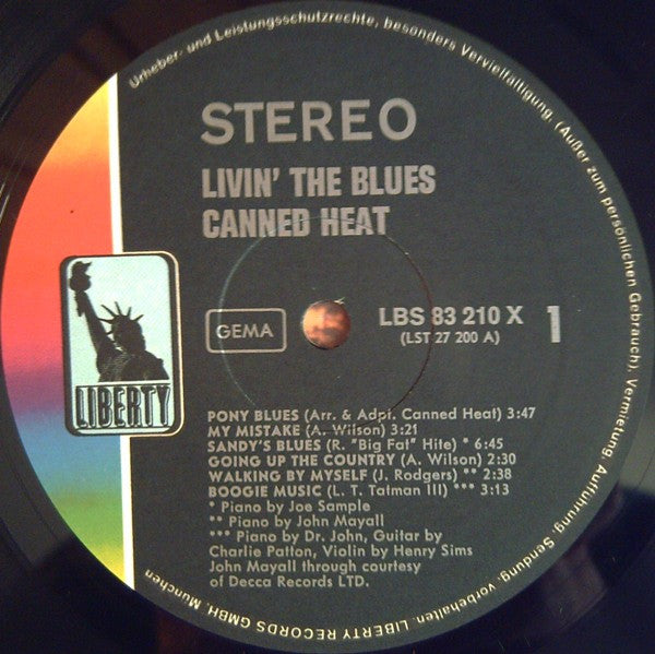 Canned Heat : Living The Blues (2xLP, Album, Gat)