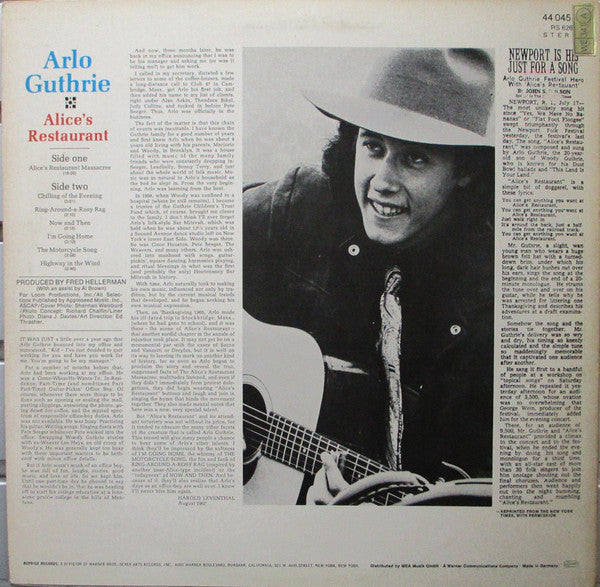 Arlo Guthrie : Alice's Restaurant (LP, Album, RE)