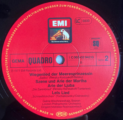 Galina Vishnevskaya, Mstislav Rostropovich, London Philharmonic Orchestra : Lieder Und Tänze Des Todes (LP, Quad)