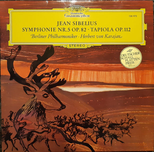 Jean Sibelius, Berliner Philharmoniker, Herbert von Karajan : Symphonie Nr. 5 Op. 82 • Tapiola Op. 112 (LP, Album, RE)