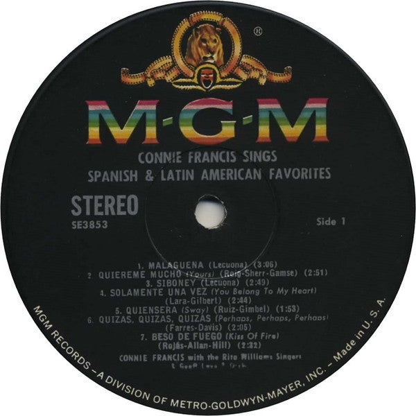 Connie Francis : Sings Spanish & Latin American Favorites (LP, Album)