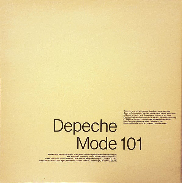 Depeche Mode : 101 (2xLP, Album, Env)
