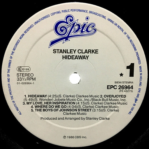 Stanley Clarke : Hideaway (LP, Album)