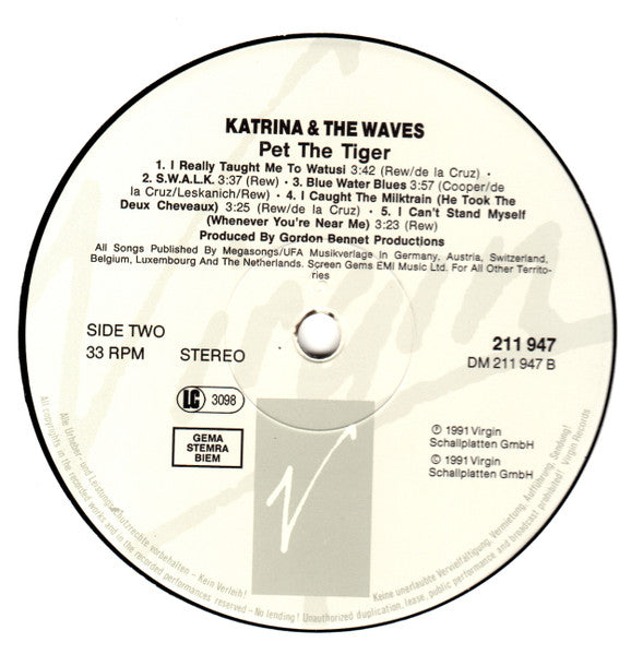 Katrina And The Waves : Pet The Tiger (LP, Album)