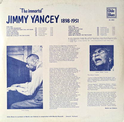 Jimmy Yancey : "The Immortal" Jimmy Yancey 1898-1951 (LP, Comp, Mono)