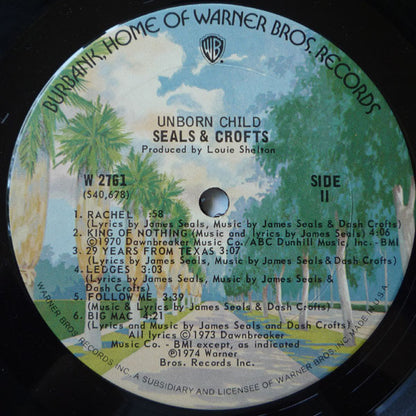 Seals & Crofts : Unborn Child (LP, Album, Pit)