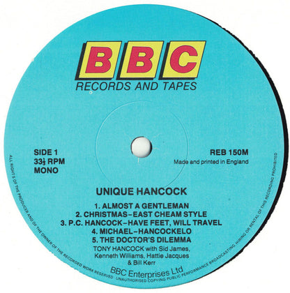 Tony Hancock with Sid James, Kenneth Williams, Hattie Jacques & Bill Kerr : Unique Hancock (LP, Mono, RE)