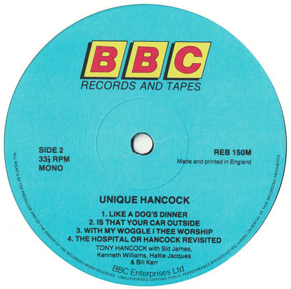 Tony Hancock with Sid James, Kenneth Williams, Hattie Jacques & Bill Kerr : Unique Hancock (LP, Mono, RE)