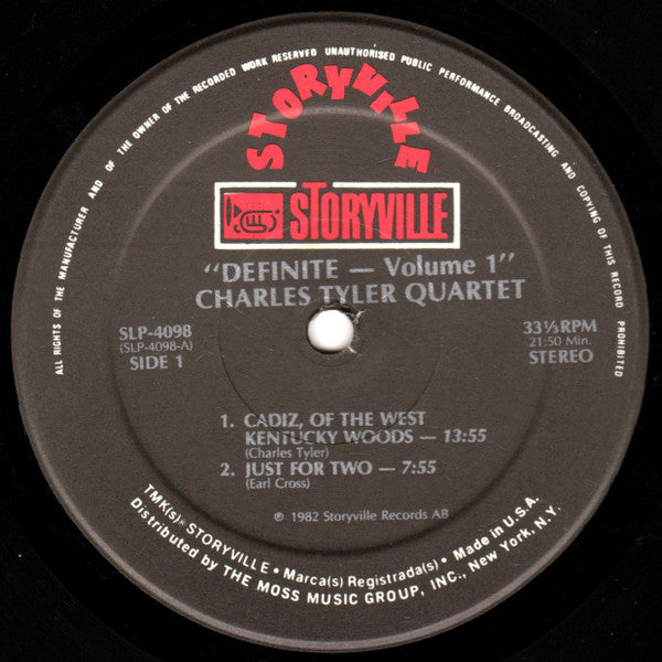 Charles Tyler Quartet : Definite - Volume 1 (LP, Album)