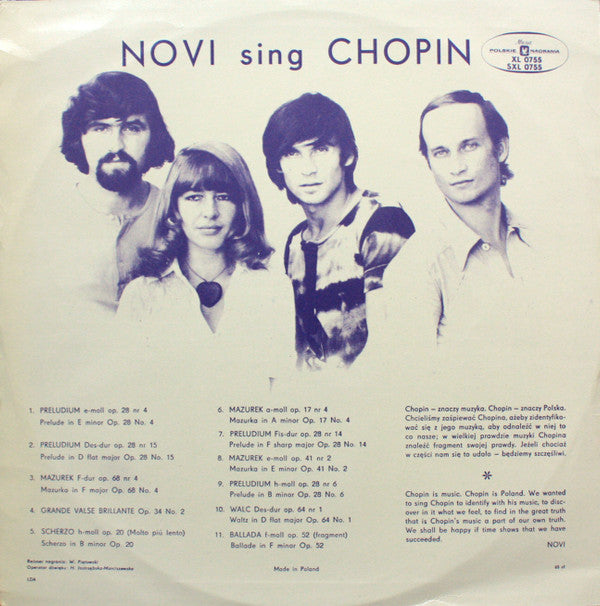 Novi Singers : Novi Sing Chopin (LP, Album)