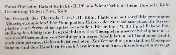 Franz Schubert, Wiener Philharmoniker, Rafael Kubelik : Dritte Sinfonie - Vierte Sinfonie (LP, Album)