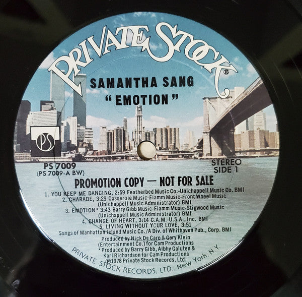 Samantha Sang : Emotion (LP, Album, Promo)