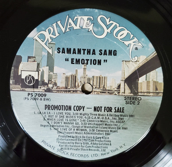 Samantha Sang : Emotion (LP, Album, Promo)