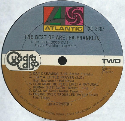 Aretha Franklin : The Best Of Aretha Franklin (LP, Comp, Quad, RI )