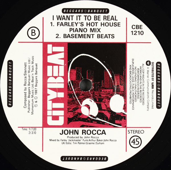 John Rocca : I Want It To Be Real (The Ultimate Mixes '87) (12")