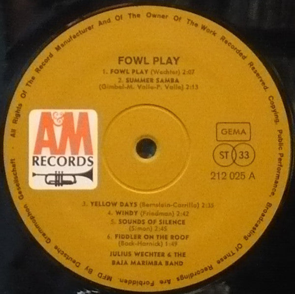 Julius Wechter And Baja Marimba Band : Fowl Play (LP, Album)