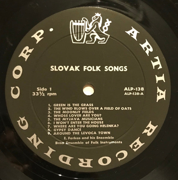 Ľudová Hudba Eugena Farkaša : Slovak Folk Songs (LP, Album)