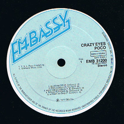 Poco (3) : Crazy Eyes (LP, Album, RE)