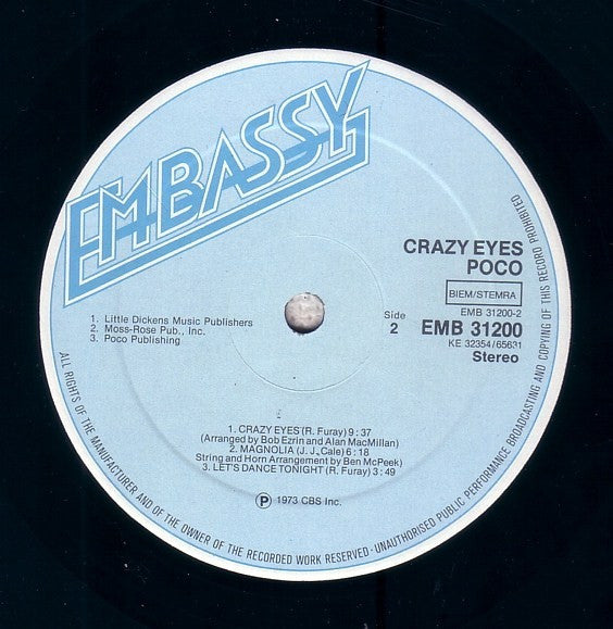 Poco (3) : Crazy Eyes (LP, Album, RE)