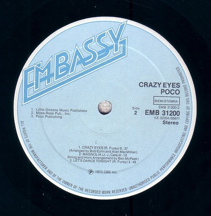 Poco (3) : Crazy Eyes (LP, Album, RE)