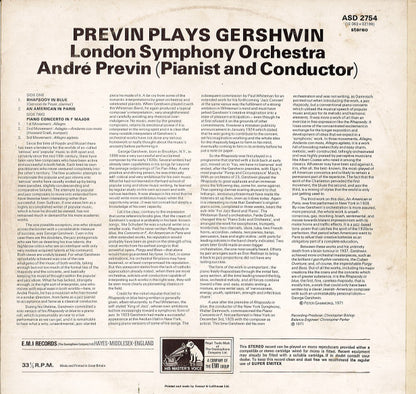 André Previn - London Symphony Orchestra : Prévin Plays Gershwin (LP, Album, RE, RP)