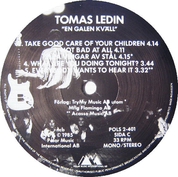 Tomas Ledin : En Galen Kväll (2xLP, Album)