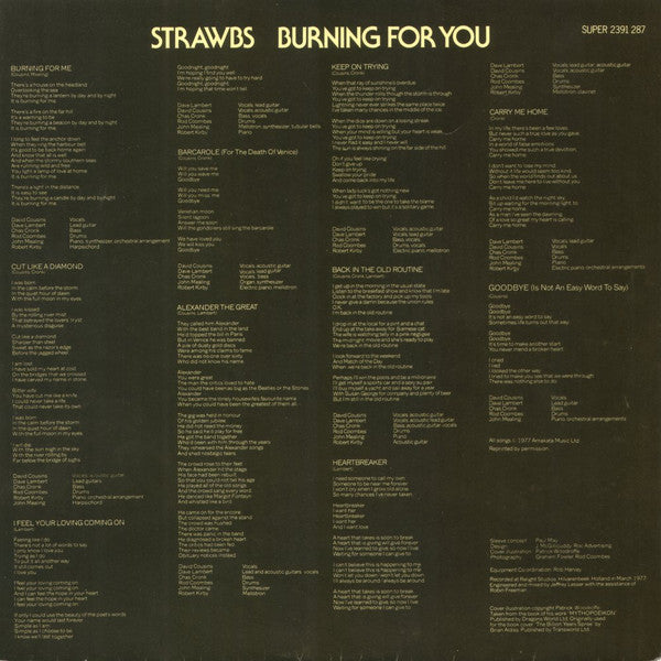 Strawbs : Burning For You (LP, Album)