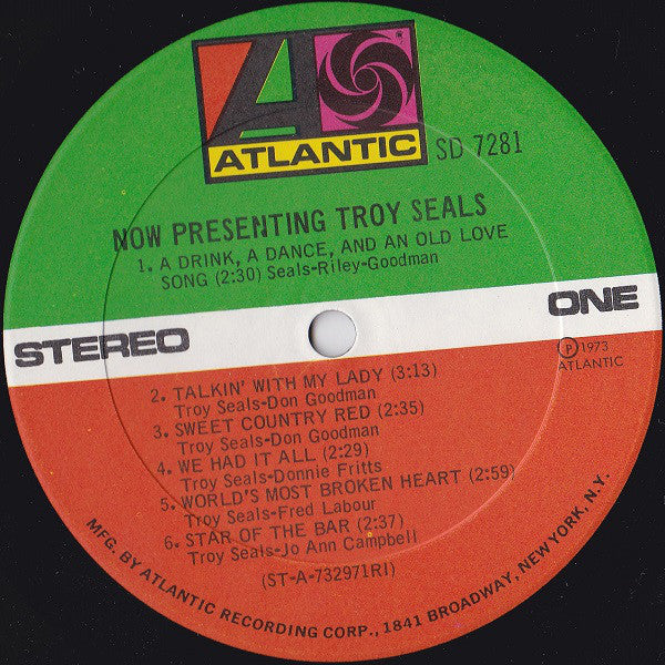 Troy Seals : Now Presenting (LP, Album, RI)