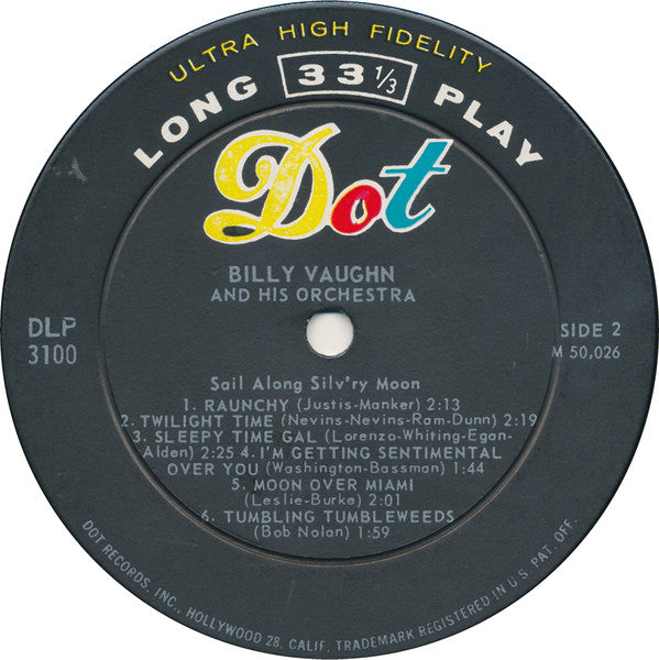 Billy Vaughn : Sail Along Silv'ry Moon (LP, Album, Mono, Ind)