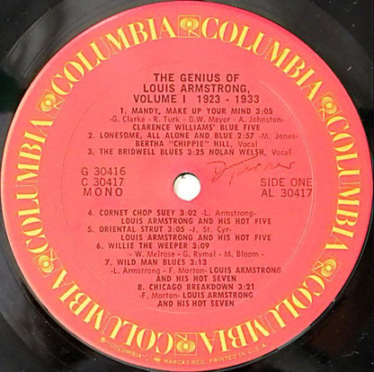 Louis Armstrong : The Genius Of Louis Armstrong Volume 1: 1923-1933 (2xLP, Comp, Mono)
