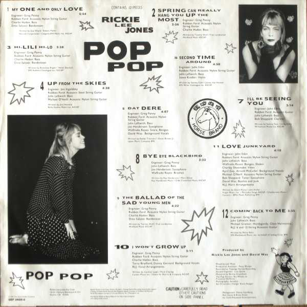 Rickie Lee Jones : Pop Pop (LP, Album)