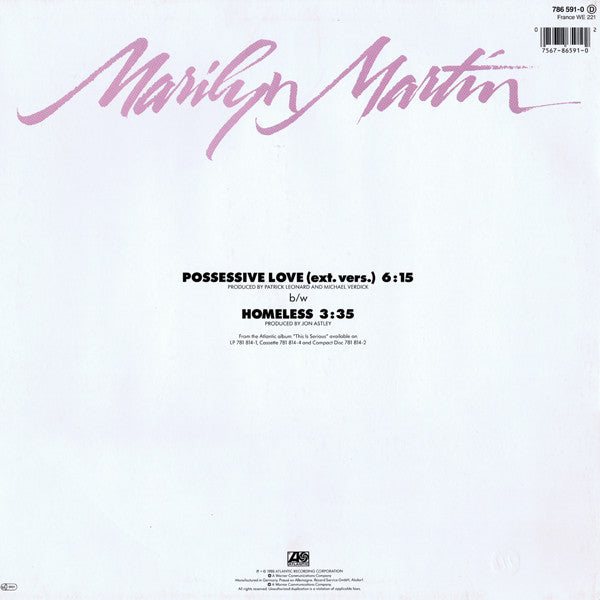 Marilyn Martin : Possessive Love (12")