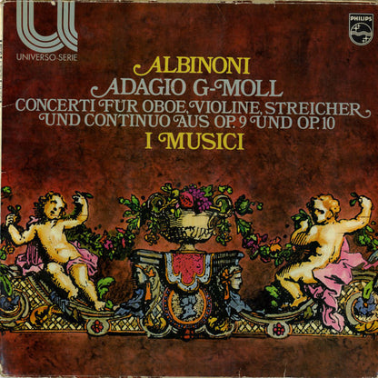 Tomaso Albinoni, I Musici : Adagio G-Moll / Concerti Für Oboe, Violine, Streicher Und Continuo Aus Op. 9 Und Op. 10 (LP, Album)