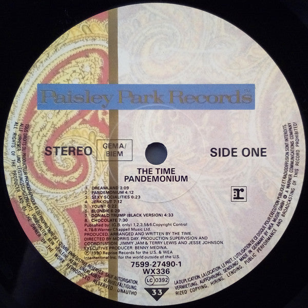 The Time : Pandemonium (LP, Album, Pai)