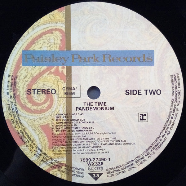 The Time : Pandemonium (LP, Album, Pai)