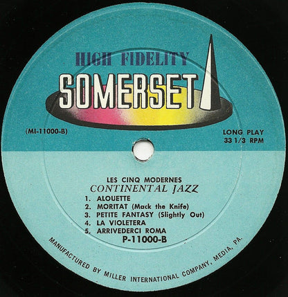 Les Cinq Modernes : Continental Jazz (LP, Album, Mono)