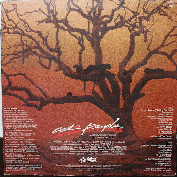 Giorgio Moroder : Cat People (Original Soundtrack) (LP, Album)