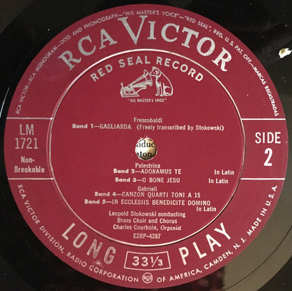 Leopold Stokowski And His Symphony Orchestra : Early Italian Music (LP, Album, Mono)