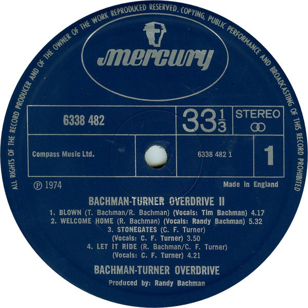 Bachman-Turner Overdrive : Bachman-Turner Overdrive II (LP, Album)