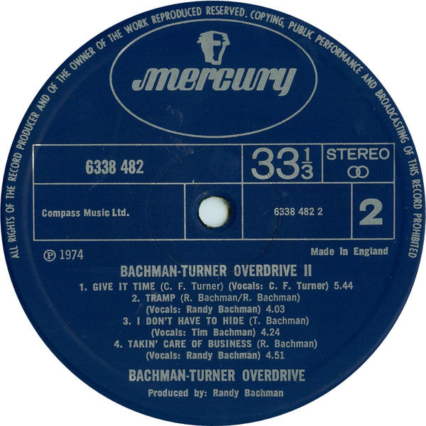 Bachman-Turner Overdrive : Bachman-Turner Overdrive II (LP, Album)