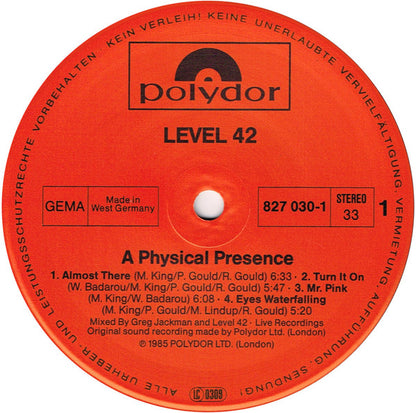 Level 42 : A Physical Presence (2xLP, Album)