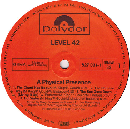 Level 42 : A Physical Presence (2xLP, Album)