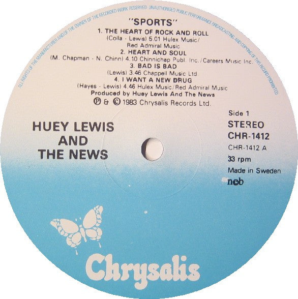 Huey Lewis & The News : Sports (LP, Album)